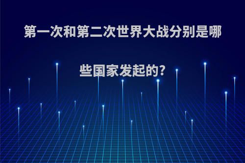 第一次和第二次世界大战分别是哪些国家发起的?