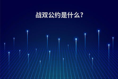 战双公约是什么?