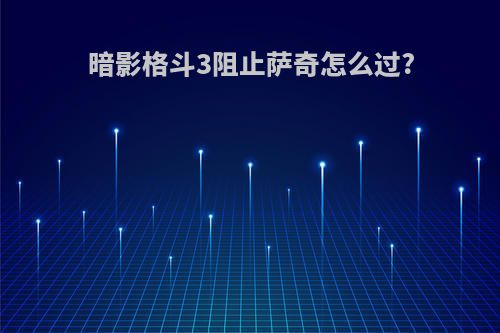 暗影格斗3阻止萨奇怎么过?