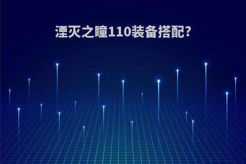 湮灭之瞳110装备搭配?