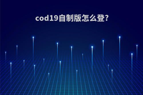 cod19自制版怎么登?