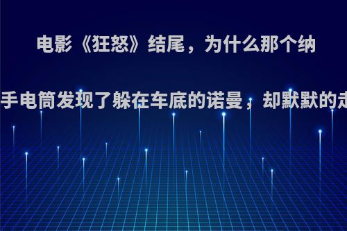 电影《狂怒》结尾，为什么那个纳粹兵用手电筒发现了躲在车底的诺曼，却默默的走掉了?