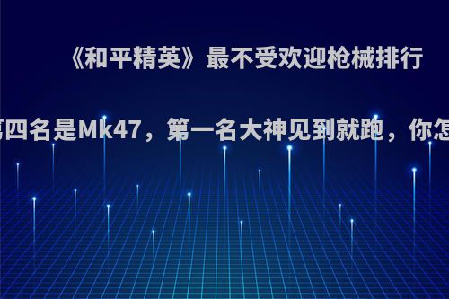 《和平精英》最不受欢迎枪械排行榜，第四名是Mk47，第一名大神见到就跑，你怎么看?