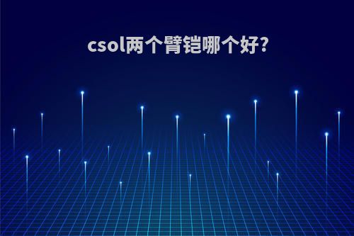 csol两个臂铠哪个好?