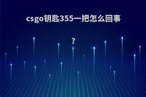 csgo钥匙355一把怎么回事?