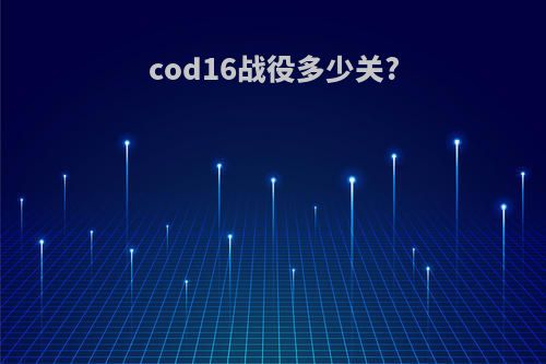 cod16战役多少关?